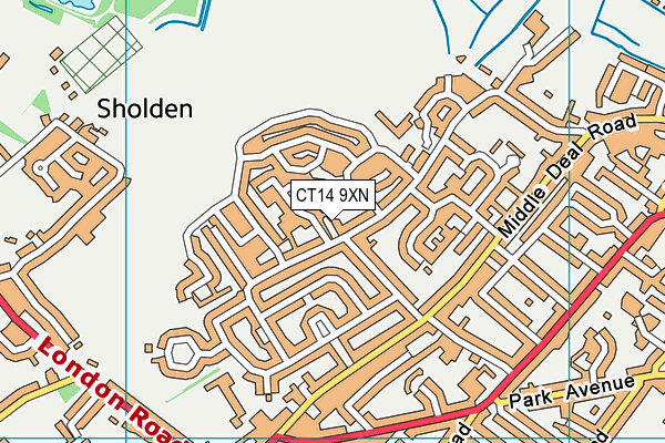 CT14 9XN map - OS VectorMap District (Ordnance Survey)