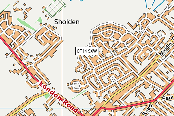 CT14 9XW map - OS VectorMap District (Ordnance Survey)