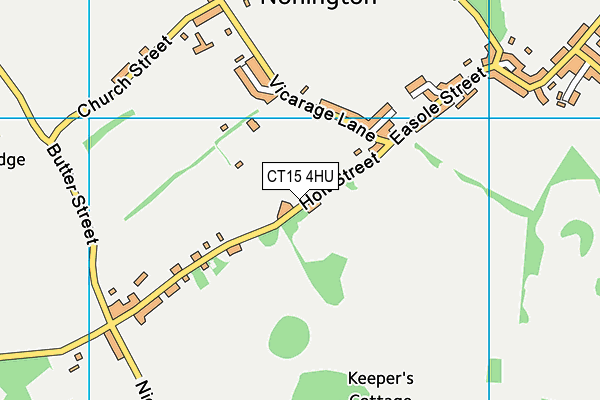 Nonington Cricket Club map (CT15 4HU) - OS VectorMap District (Ordnance Survey)