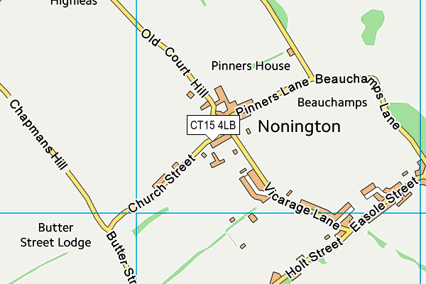 Nonington Church of England Primary School map (CT15 4LB) - OS VectorMap District (Ordnance Survey)