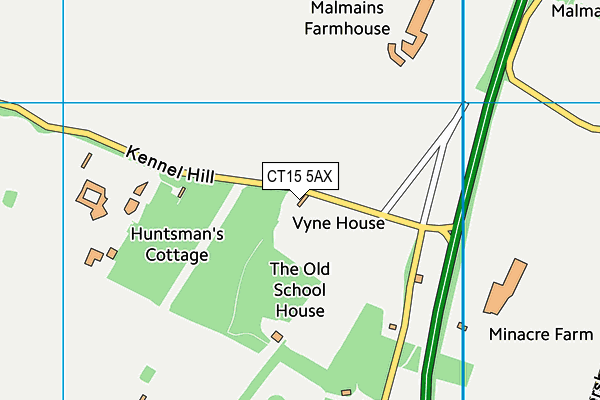 CT15 5AX map - OS VectorMap District (Ordnance Survey)