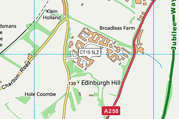 CT15 5LZ map - OS VectorMap District (Ordnance Survey)