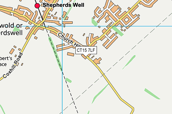 Shepherdswell Church of England Primary School map (CT15 7LF) - OS VectorMap District (Ordnance Survey)