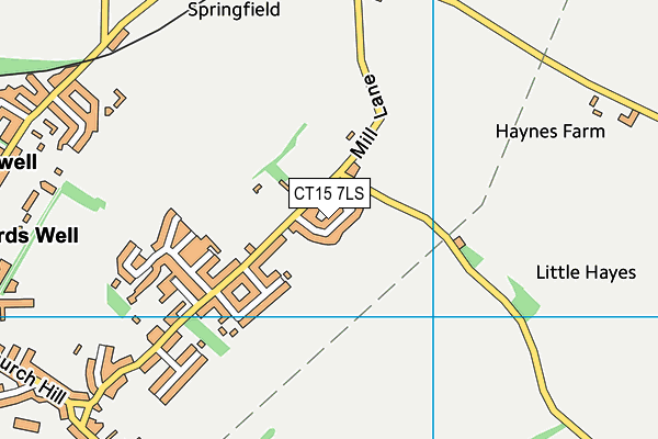 CT15 7LS map - OS VectorMap District (Ordnance Survey)