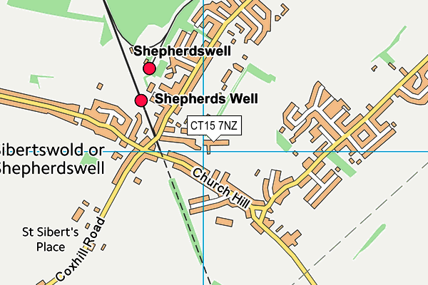 Shepherdswell Recreation Ground map (CT15 7NZ) - OS VectorMap District (Ordnance Survey)