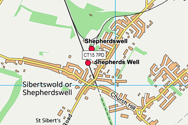 CT15 7PD map - OS VectorMap District (Ordnance Survey)