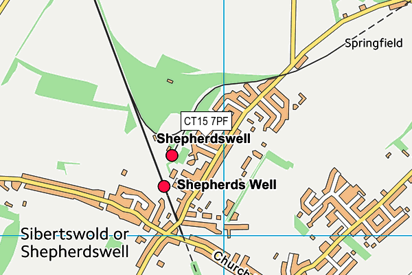 CT15 7PF map - OS VectorMap District (Ordnance Survey)