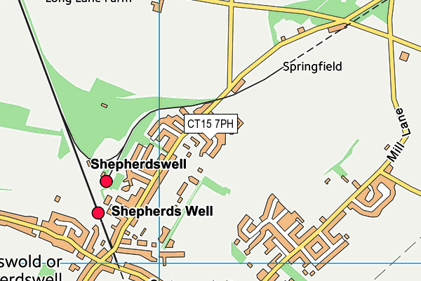 CT15 7PH map - OS VectorMap District (Ordnance Survey)