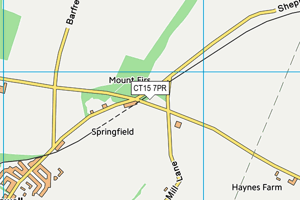 CT15 7PR map - OS VectorMap District (Ordnance Survey)