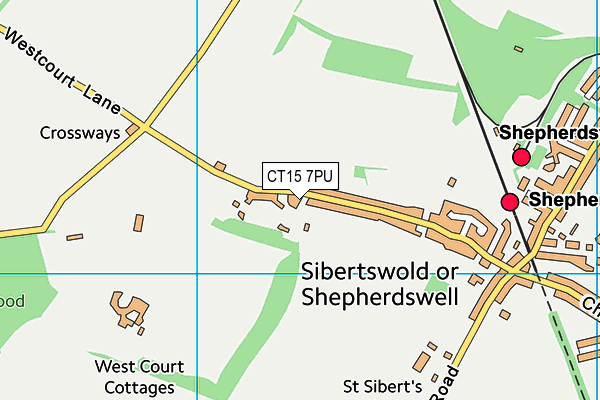 CT15 7PU map - OS VectorMap District (Ordnance Survey)