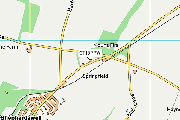 CT15 7PW map - OS VectorMap District (Ordnance Survey)