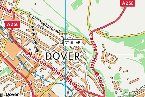 CT16 1AB map - OS VectorMap District (Ordnance Survey)