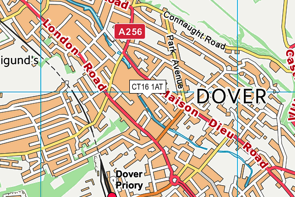 CT16 1AT map - OS VectorMap District (Ordnance Survey)