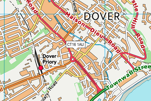 CT16 1AU map - OS VectorMap District (Ordnance Survey)