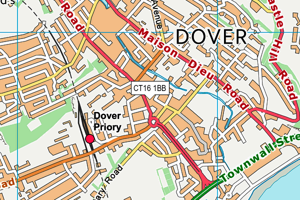 CT16 1BB map - OS VectorMap District (Ordnance Survey)