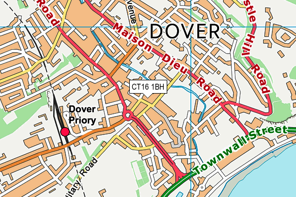 CT16 1BH map - OS VectorMap District (Ordnance Survey)