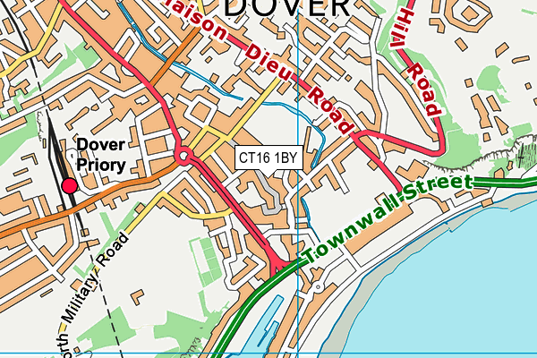 CT16 1BY map - OS VectorMap District (Ordnance Survey)
