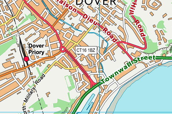 CT16 1BZ map - OS VectorMap District (Ordnance Survey)