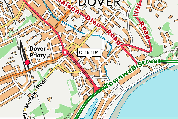 CT16 1DA map - OS VectorMap District (Ordnance Survey)