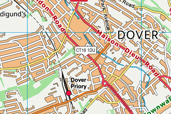 CT16 1DU map - OS VectorMap District (Ordnance Survey)