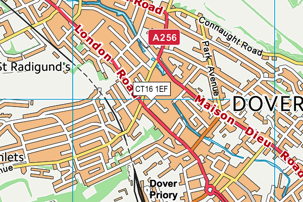 CT16 1EF map - OS VectorMap District (Ordnance Survey)