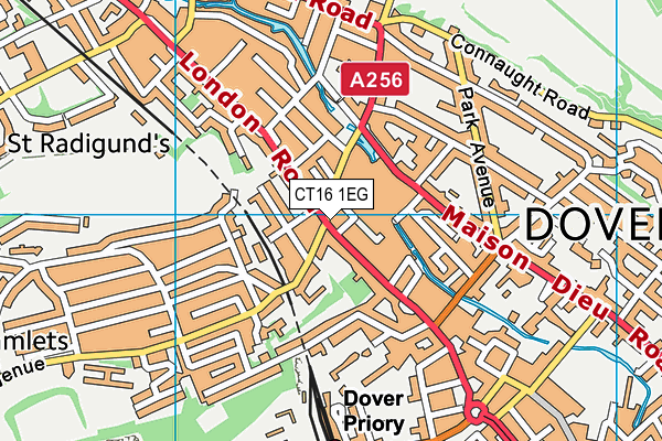 CT16 1EG map - OS VectorMap District (Ordnance Survey)