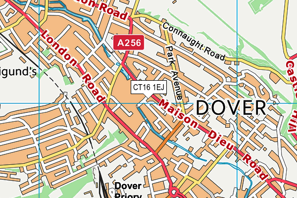 CT16 1EJ map - OS VectorMap District (Ordnance Survey)