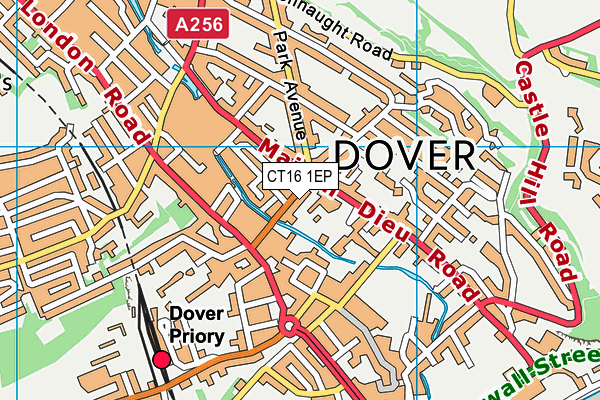 CT16 1EP map - OS VectorMap District (Ordnance Survey)