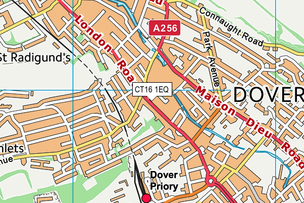 CT16 1EQ map - OS VectorMap District (Ordnance Survey)