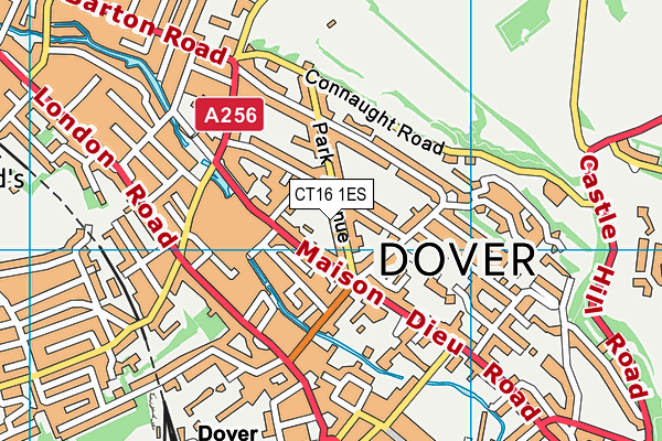 CT16 1ES map - OS VectorMap District (Ordnance Survey)