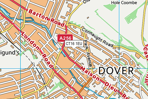 CT16 1EU map - OS VectorMap District (Ordnance Survey)