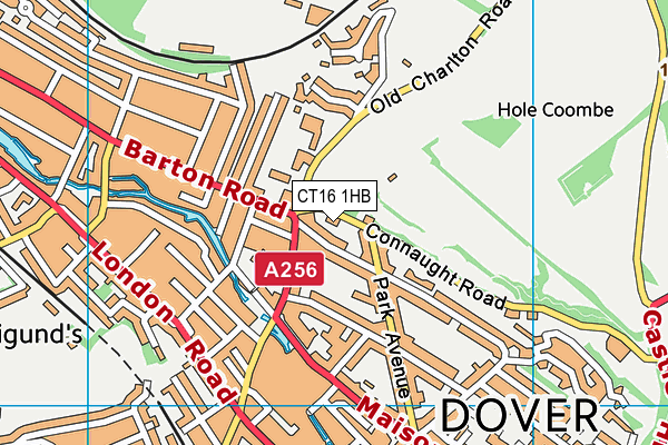 CT16 1HB map - OS VectorMap District (Ordnance Survey)