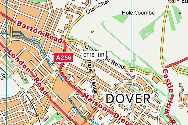 CT16 1HR map - OS VectorMap District (Ordnance Survey)