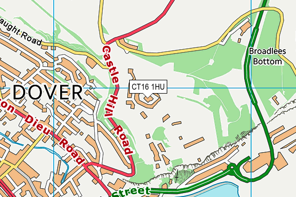 CT16 1HU map - OS VectorMap District (Ordnance Survey)