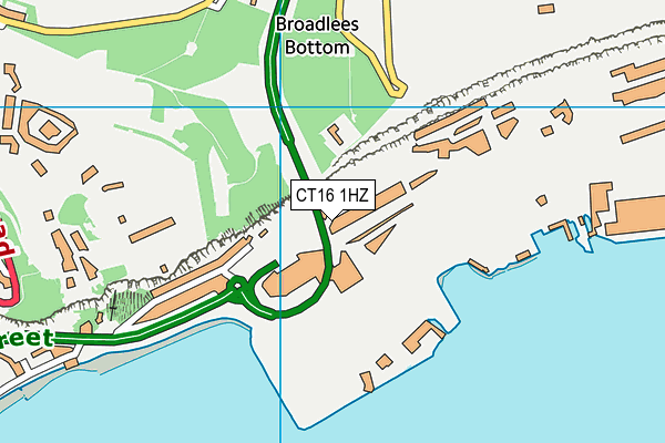 CT16 1HZ map - OS VectorMap District (Ordnance Survey)