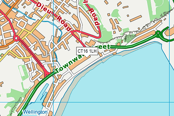 CT16 1LH map - OS VectorMap District (Ordnance Survey)