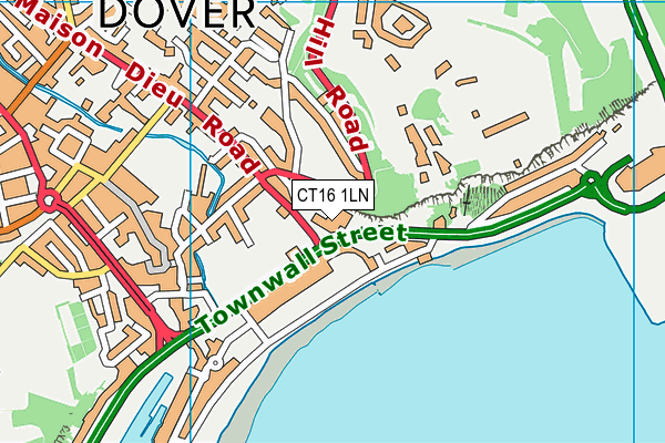 Dover Leisure Centre (Closed) map (CT16 1LN) - OS VectorMap District (Ordnance Survey)