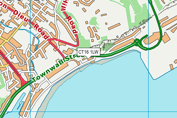 CT16 1LW map - OS VectorMap District (Ordnance Survey)