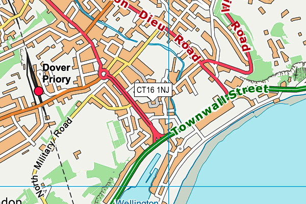 CT16 1NJ map - OS VectorMap District (Ordnance Survey)