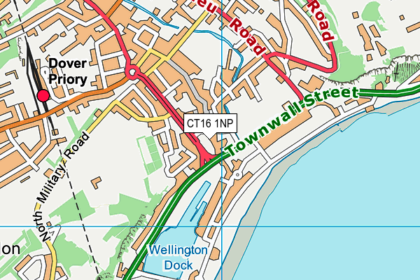 CT16 1NP map - OS VectorMap District (Ordnance Survey)