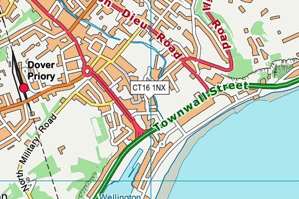 CT16 1NX map - OS VectorMap District (Ordnance Survey)