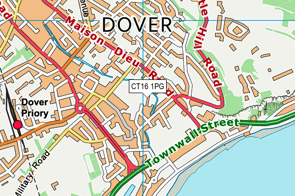CT16 1PG map - OS VectorMap District (Ordnance Survey)