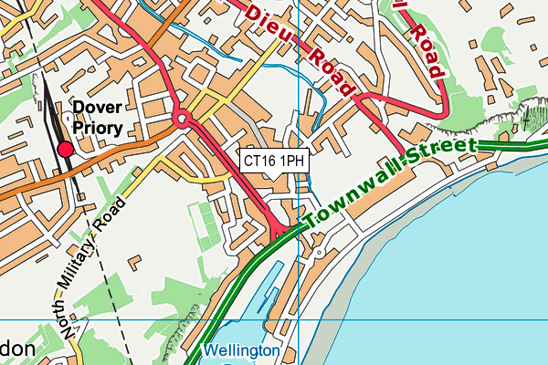 CT16 1PH map - OS VectorMap District (Ordnance Survey)