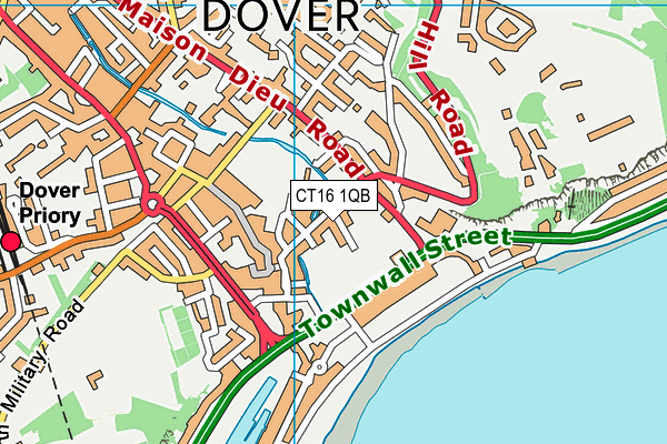 CT16 1QB map - OS VectorMap District (Ordnance Survey)