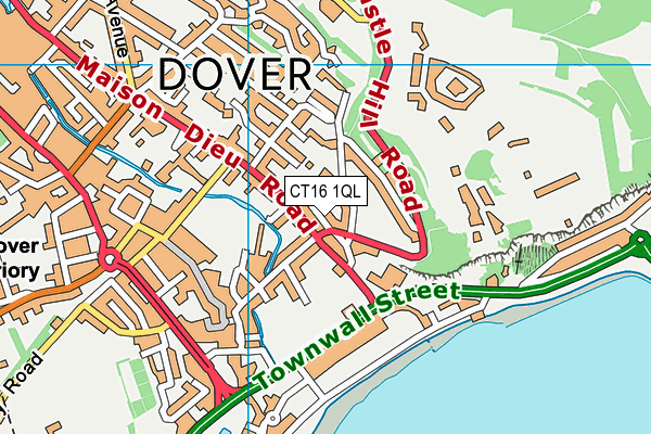 CT16 1QL map - OS VectorMap District (Ordnance Survey)