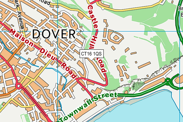 CT16 1QS map - OS VectorMap District (Ordnance Survey)