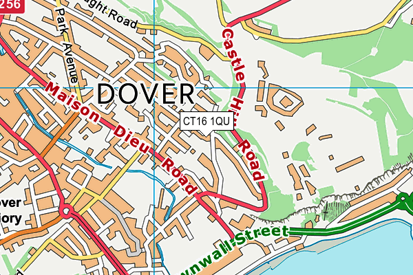 CT16 1QU map - OS VectorMap District (Ordnance Survey)