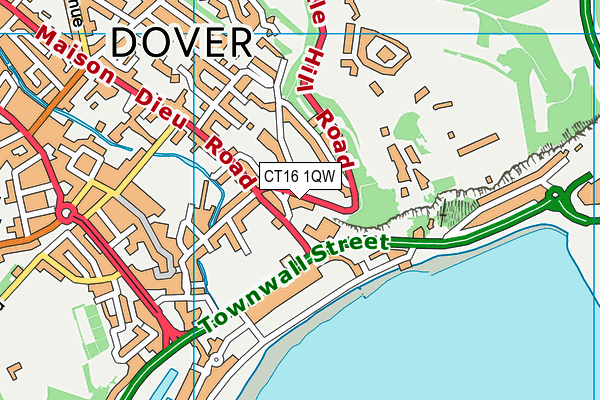 CT16 1QW map - OS VectorMap District (Ordnance Survey)
