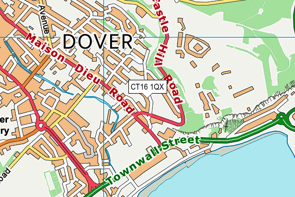 Dover, St Mary's Church of England Primary School map (CT16 1QX) - OS VectorMap District (Ordnance Survey)