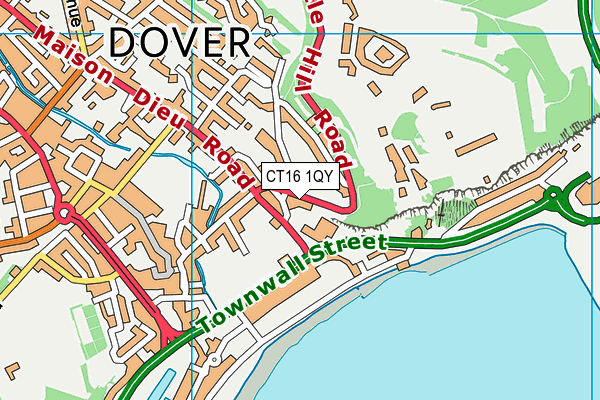 CT16 1QY map - OS VectorMap District (Ordnance Survey)